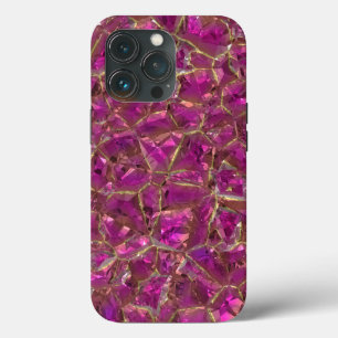 Funda Para iPhone 13 Pro Cristal rosa y oro