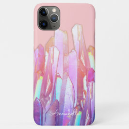 Funda Para iPhone 11 Pro Max Cristales de arcoiris en rosa