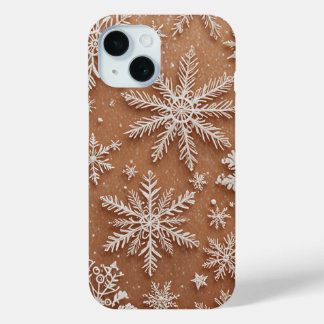 Funda Para iPhone 15 Cristales Invernales Dorados