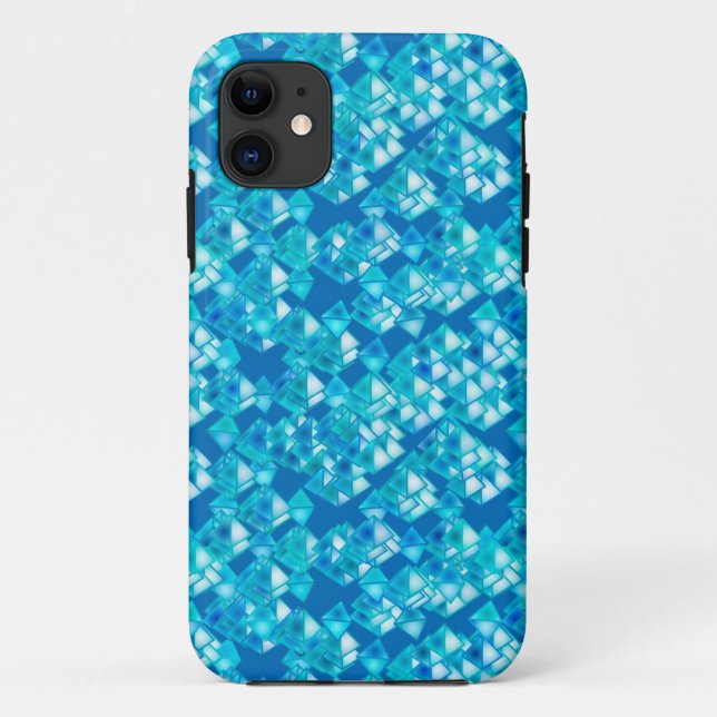 Funda De Case-Mate Para iPhone Cristales pirámide, turquesa y azul (Reverso)