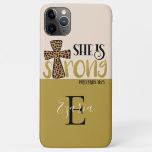 Funda Para iPhone 11 Pro Max Cristiana Personalizada Es Proverbios Fuertes 31