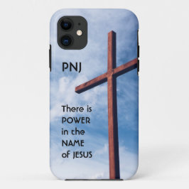 Funda Para iPhone 11 cristiano | PODER EN NOMBRE DE JESÚS | Azul