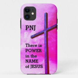 Funda Para iPhone 11 cristiano | PODER EN NOMBRE DE JESÚS | Rosa