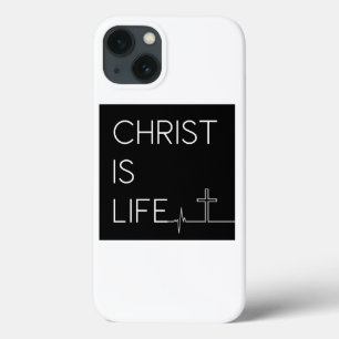 Funda Para iPhone 13 Cristo es la línea del latido de la vida y la cruz