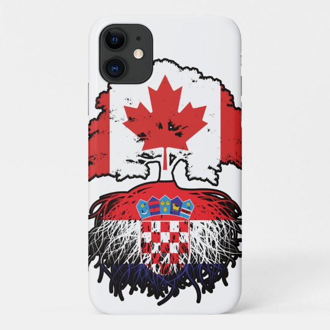 Funda De Case-Mate Para iPhone Croacia Bandera de raíces croatas de árbol canadie (Reverso)