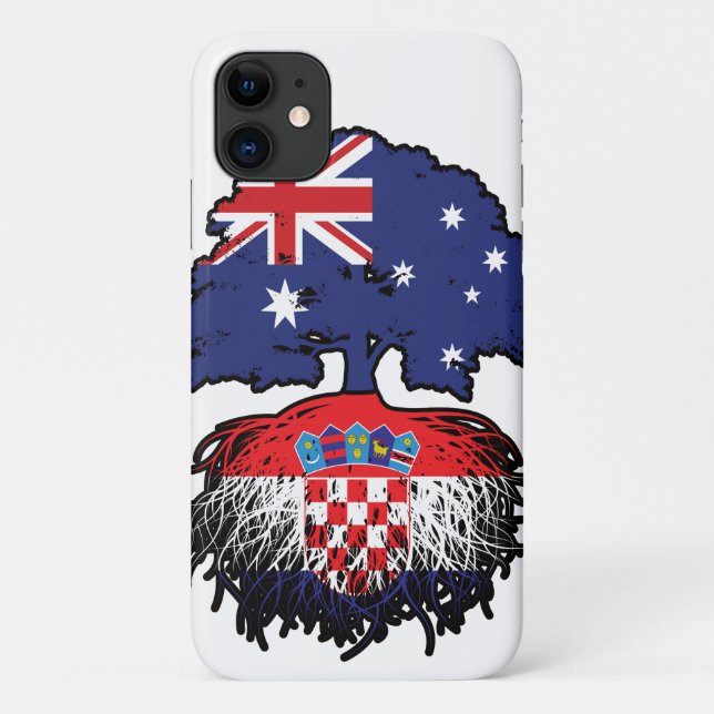Funda De Case-Mate Para iPhone Croacia Raíces de árboles australianos croatas (Reverso)