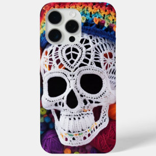 Funda Para iPhone 15 Pro Max Crochet Skull