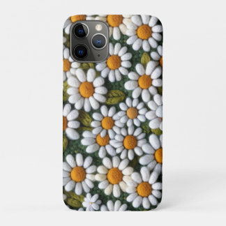 Funda Para iPhone 11 Pro Crochet White Daisies Spring Wildflowers