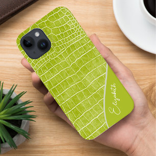 Funda Para iPhone 14 De Case-Mate Crocodrilo verde chartreuse personalizado
