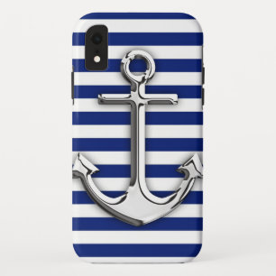 Funda Para iPhone XR Cromado como gráfico de anclaje en franjas de la m