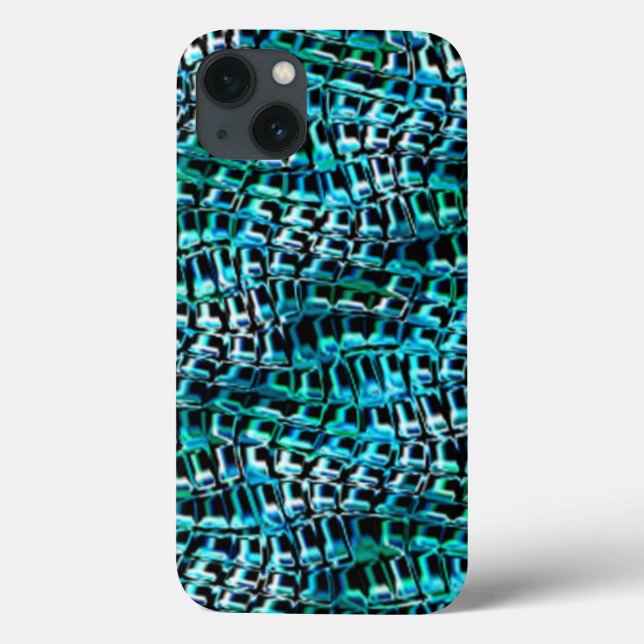 Funda De Case-Mate Para iPhone Crooked and wavy burlap sack mesh, cyanish green (Reverso)