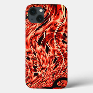 Funda Para iPhone 13 Crooked squares mirrored of red to coral color