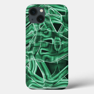Funda Para iPhone 13 Crossed and overlapping green acrylic tape cutouts