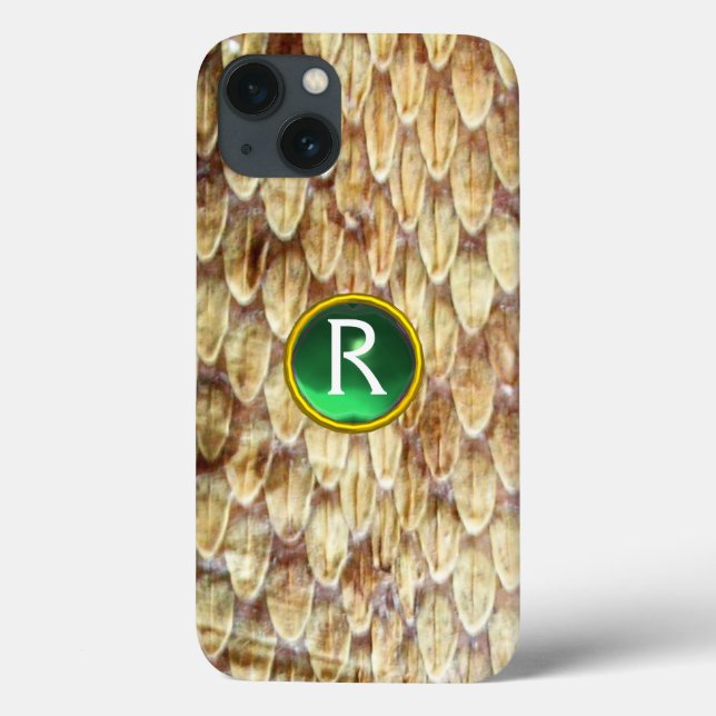 Funda De Case-Mate Para iPhone CROTALUS Impresión Piel de serpiente Gema Verde Mo (Reverso)