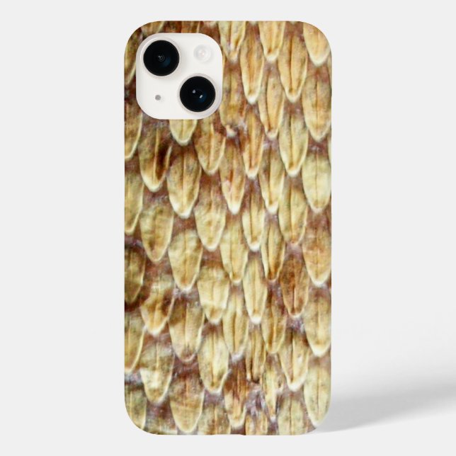 Funda De Case-Mate Para iPhone CROTALUS, IMPRESIÓN RATTLESNAKE Crema de piel marr (Reverso )
