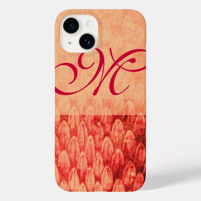 Funda De Case-Mate Para iPhone CROTALUS MONOGRAM fucsia rosa roja (Reverso )