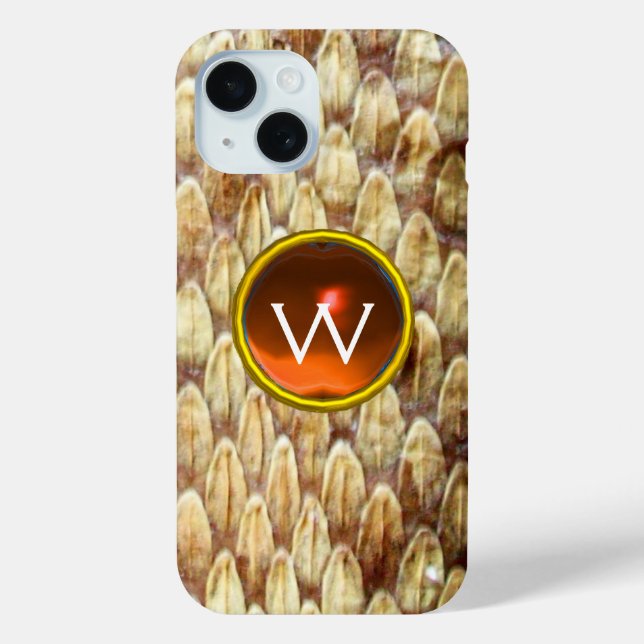 FUNDA DE Case-Mate PARA iPhone CROTALUS NARANJA GEM MONOGRAM (Reverso )