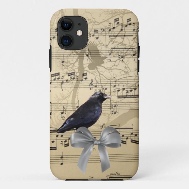 Funda De Case-Mate Para iPhone Crow en una hoja de música (Reverso)