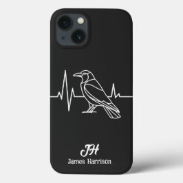 Funda Para iPhone 13 Crow y frecuencia cardíaca modernos, Minimalistas,