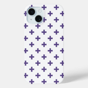 Funda Para iPhone 15 Cruces de lunares ultra violetas sobre blanco