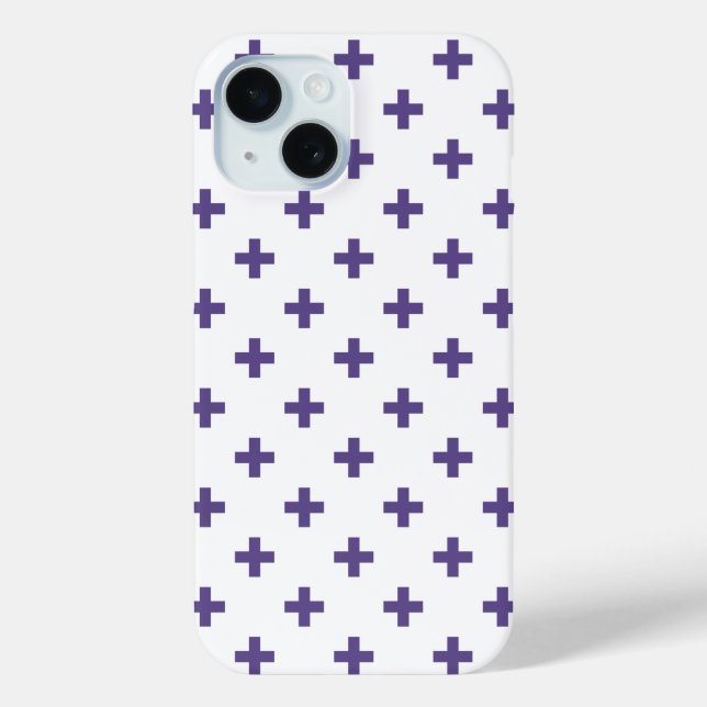 Funda De Case-Mate Para iPhone Cruces de lunares ultra violetas sobre blanco (Reverso )
