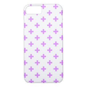 Funda Para iPhone 8/7 Cruces de polka de Lilac sobre blanco