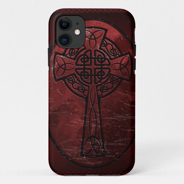 Funda De Case-Mate Para iPhone Cruz céltica roja (Reverso)
