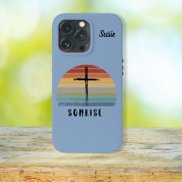 Funda Para iPhone 13 Pro Cruz de agua del Retro Cristiano Sunrise