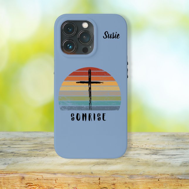 Funda De Case-Mate Para iPhone Cruz de agua del Retro Cristiano Sunrise (Subido por el creador)