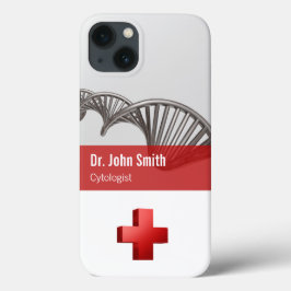 Funda Para iPhone 13 Cruz de cadena de ADN de ciencia médica profesiona