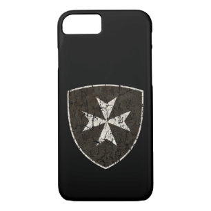 Funda Para iPhone 8/7 Cruz de Hospitaller de los caballeros, apenada