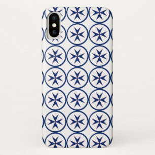 Funda Para iPhone X cruz de octógono de estilo BLUE CORSAIR