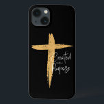 Funda Para iPhone 13 Cruz de oro con Jesús creado con un propósito<br><div class="desc">Cruz de Oro con Jesús creado con un Funda de iPhone 13 con un propósito. La pintura dorada se cruza con Jesús insertado suavemente. La caligrafía escribía "Creado con un propósito" a lo largo de la cruz dorada. Muestra tu fe con esta fuerte declaración motivadora.</div>