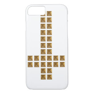 Funda Para iPhone 8/7 Cruz invertida tachonada oro