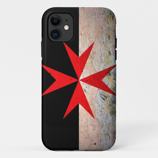 Funda De Case-Mate Para iPhone Cruz maltesa en roca (Reverso)