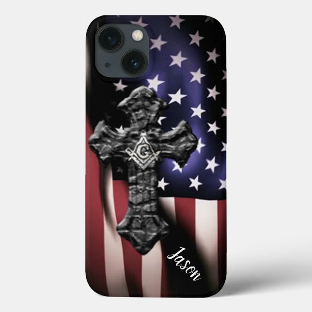 Funda De Case-Mate Para iPhone Cruz masónica (Reverso)