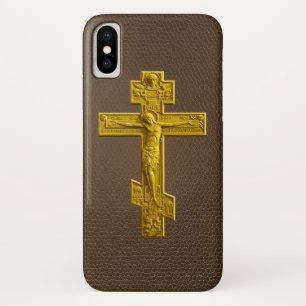 Funda Para iPhone X Cruz ortodoxa rusa dorada