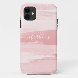 Funda Para iPhone 11 Cuaderno de monograma con letra script de acuarela