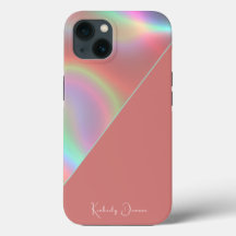 Cuaderno holográfico rosa polvoriento elegante