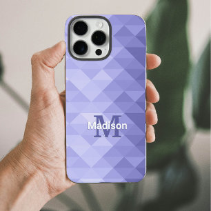 Funda Para iPhone 15 Pro Max Cuadrado de geometría triangular púrpura Monograma