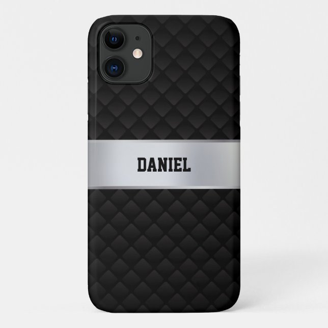 Funda De Case-Mate Para iPhone Cuadrado negro (Reverso)