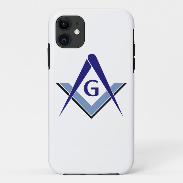 Funda De Case-Mate Para iPhone Cuadrado y compases azules modernos (Reverso)