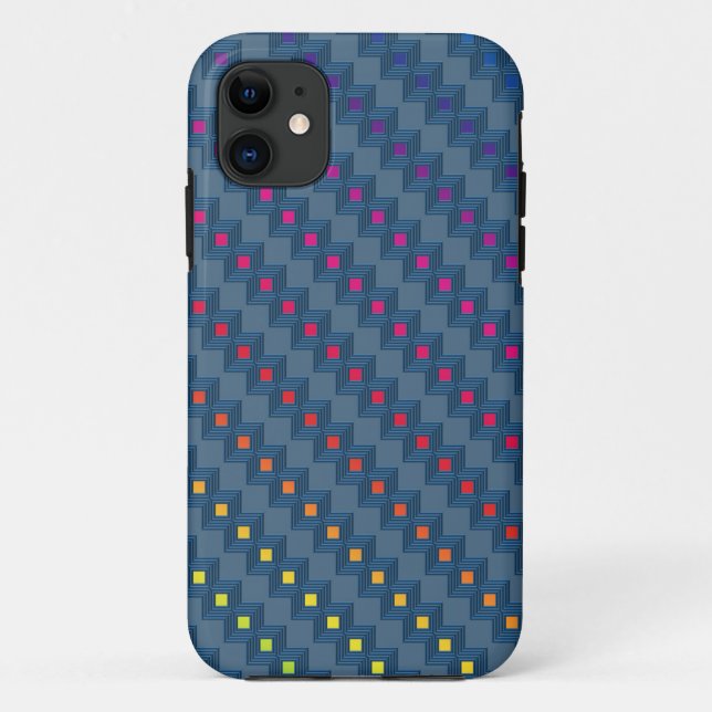 Funda De Case-Mate Para iPhone Cuadrados abstractos de Zany (Reverso)