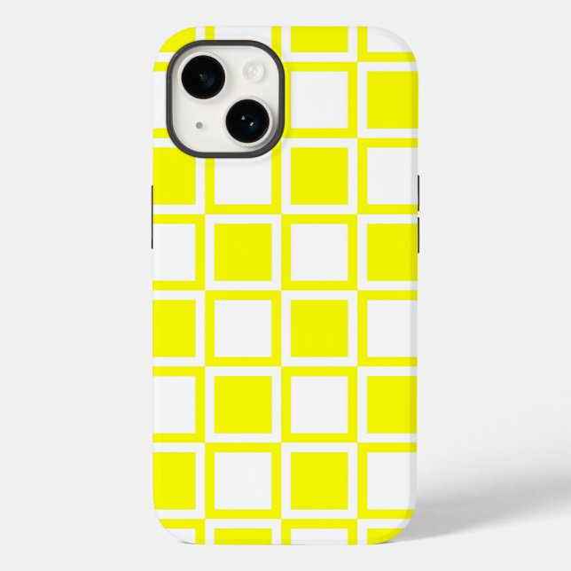 Funda De Case-Mate Para iPhone Cuadrados Amarillos Negrita (Reverso )