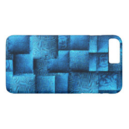 Funda Para iPhone 8 Plus/7 Plus Cuadrados azules con dibujos tribales abstractos