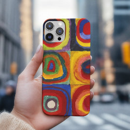Funda Para iPhone 15 Pro Max Cuadrados con círculos concéntricos, Kandinsky