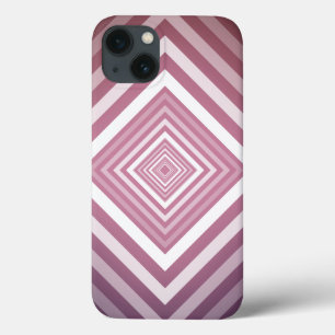 Funda Para iPhone 13 Cuadrados de gradación rosa y blanco modernos