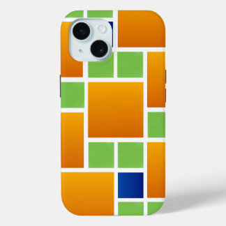 Funda Para iPhone 15 Cuadrados de gradiente naranja