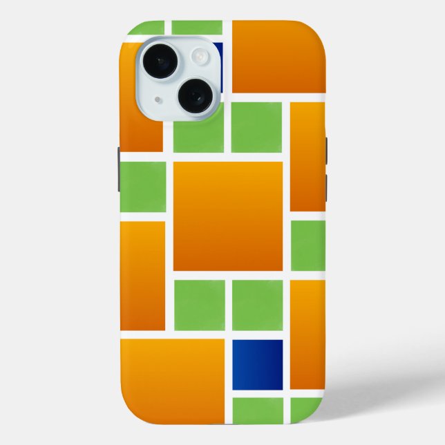 Funda De Case-Mate Para iPhone Cuadrados de gradiente naranja (Reverso )