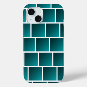 Funda Para iPhone 15 Cuadrados de gradiente teal